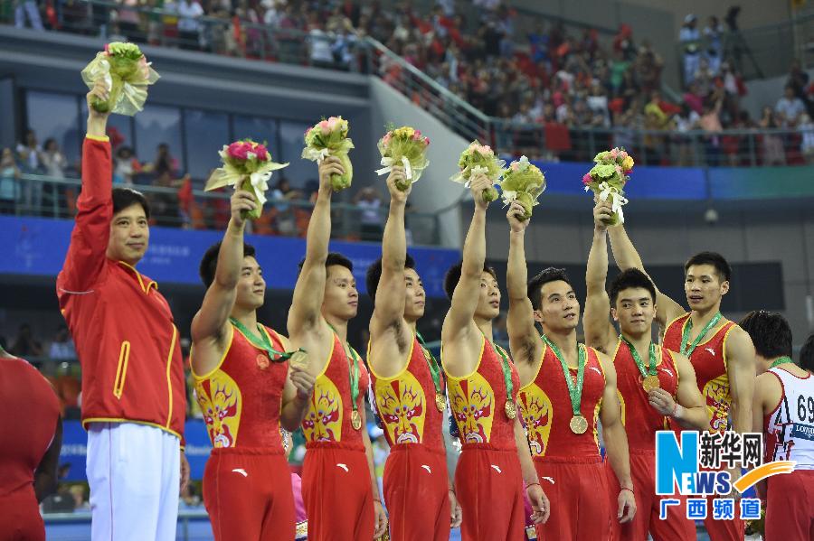 （體操世錦賽·領獎臺）（5）中國隊奪得男子團體冠軍