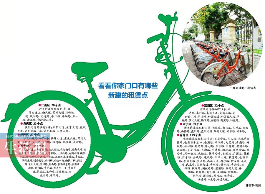 南寧新增500個公共自行車租賃點 哪個在你家門口?